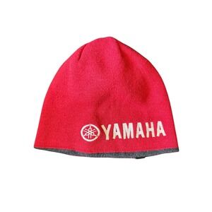 Yamaha Red Knit Beanie Hat Embroidered Logo Motorcycle Ski Cap One Size As is